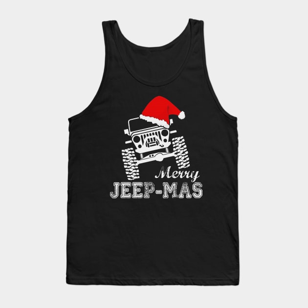 Merry Christmas Merry Jeep-mas Jeep Lover Jeeps Gift Christmas Hat Jeep Men/Women/Kid Tank Top by Liza Canida